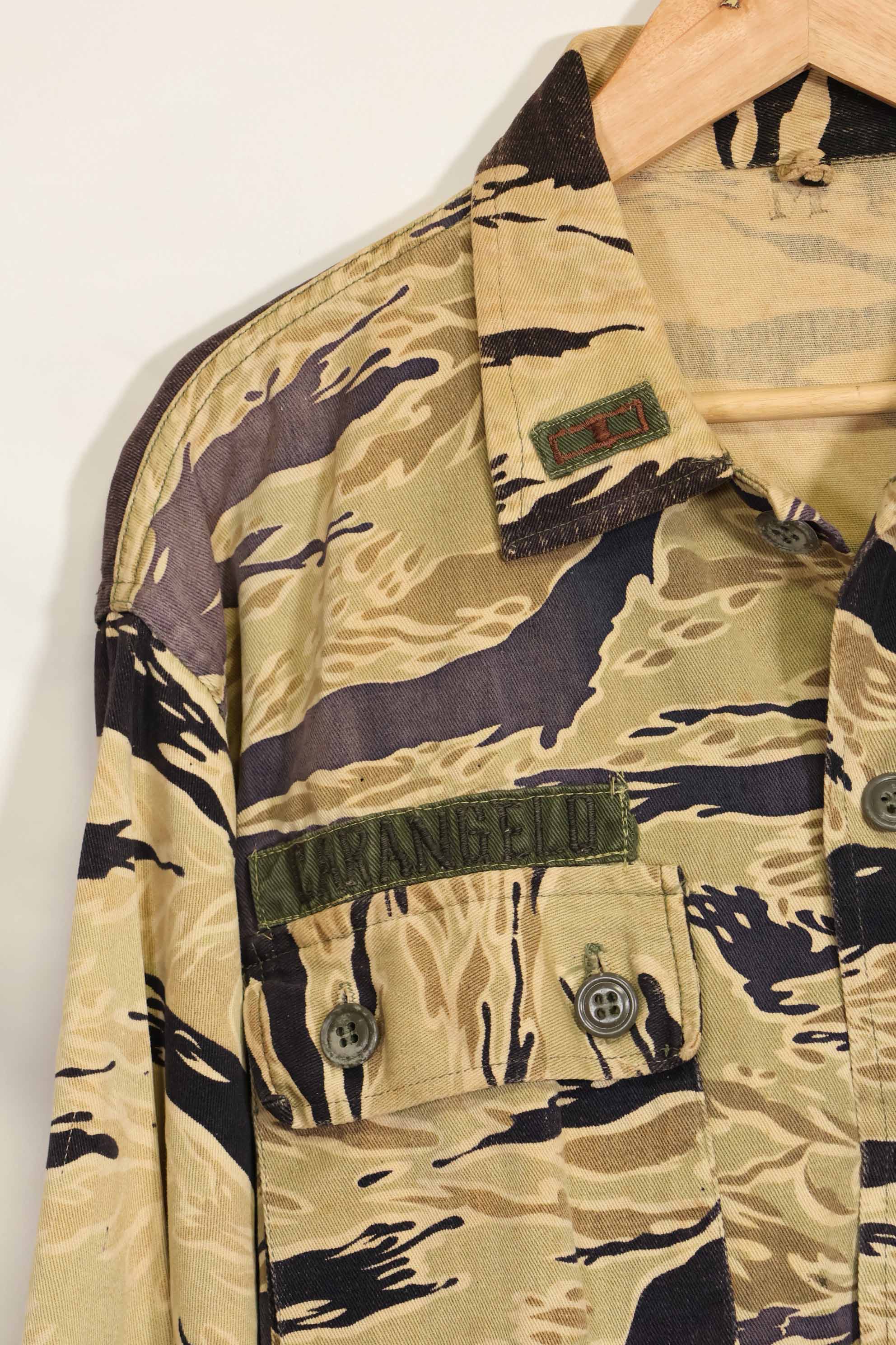 1960年代 初期 ゴールドタイガー タイガーストライプシャツ パッチ付 USカット M 中古品