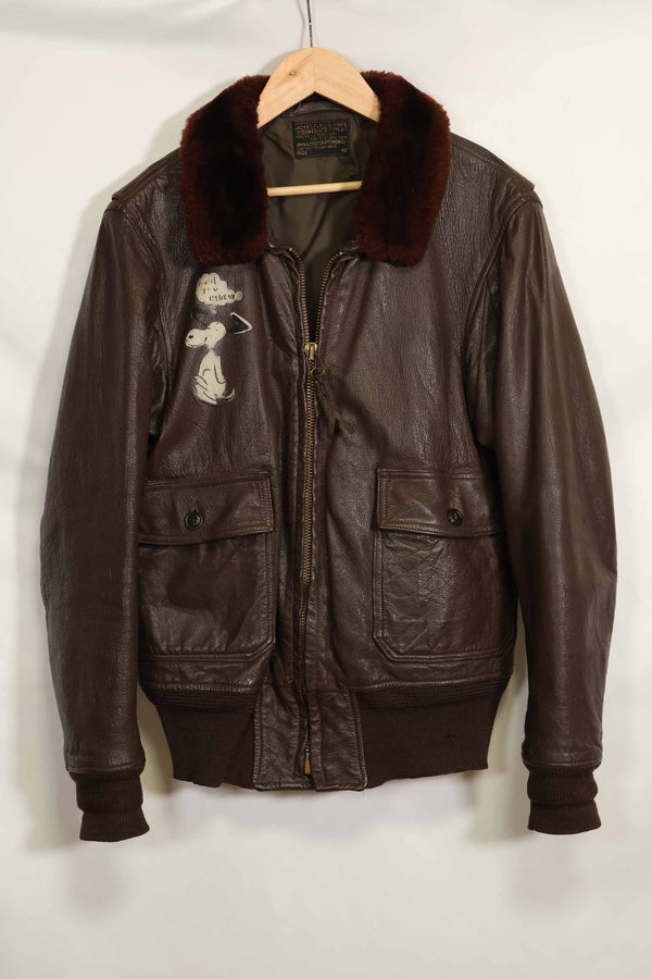 1960年代 アメリカ海軍 G-1 フライトジャケット サイズ42 スヌーピーローカルペイント 中古品