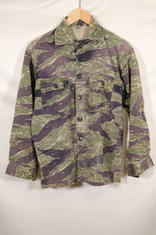 1960年代中頃 推定 A-XL シルバータイガー タイガーストライプ シャツ 退色あり 中古品