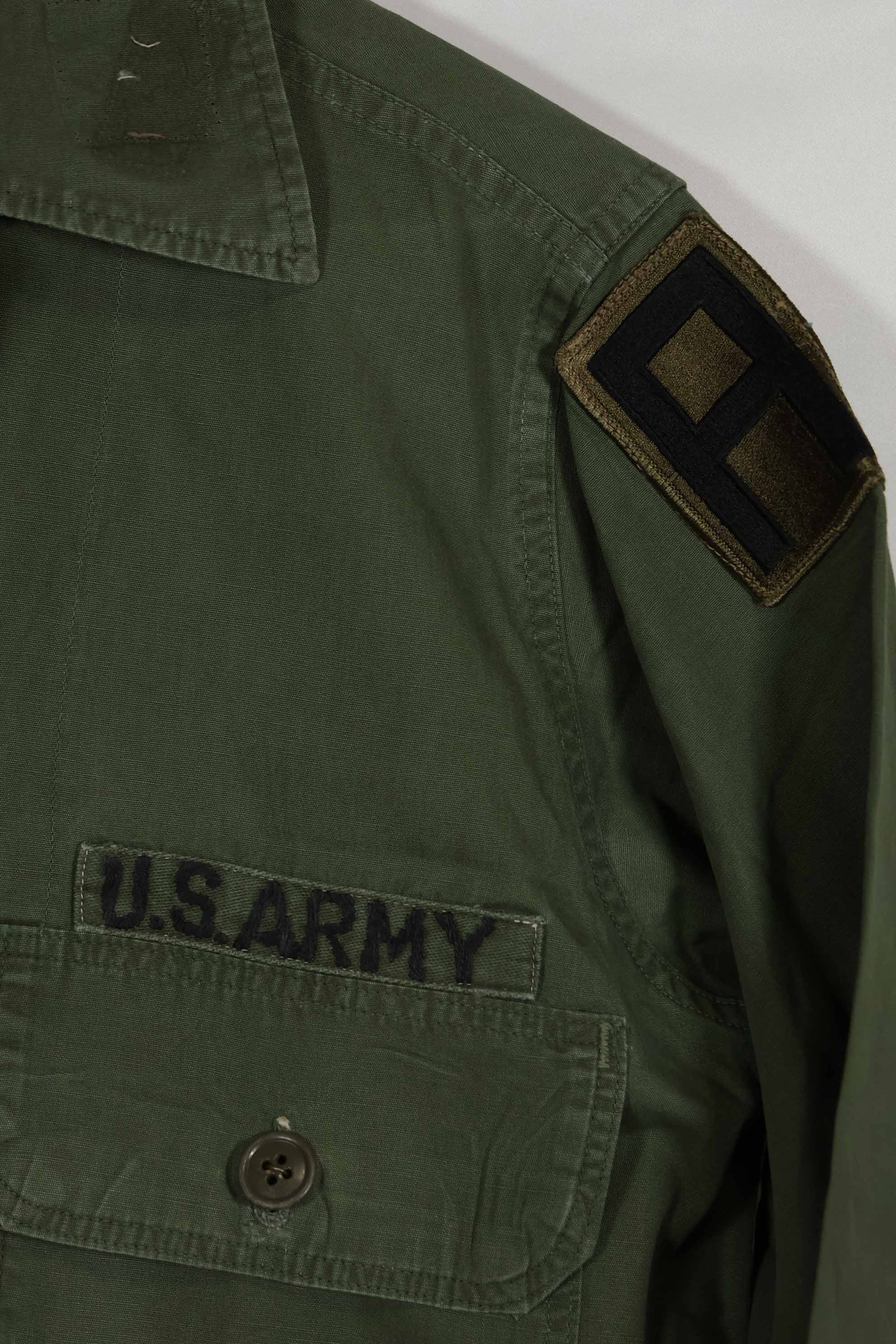 1960年代 OG-107 ポップリン生地 ユーティリティシャツ パッチ初付け 中古品 B