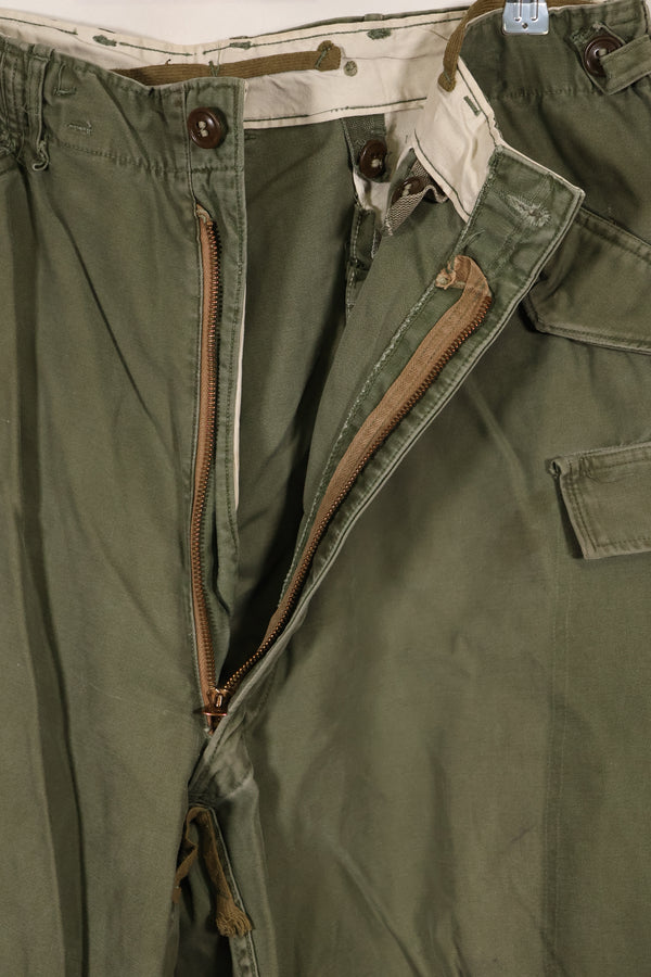 実物 1950年代 アメリカ軍 M51 コットン フィールドパンツ 中古品 M-R