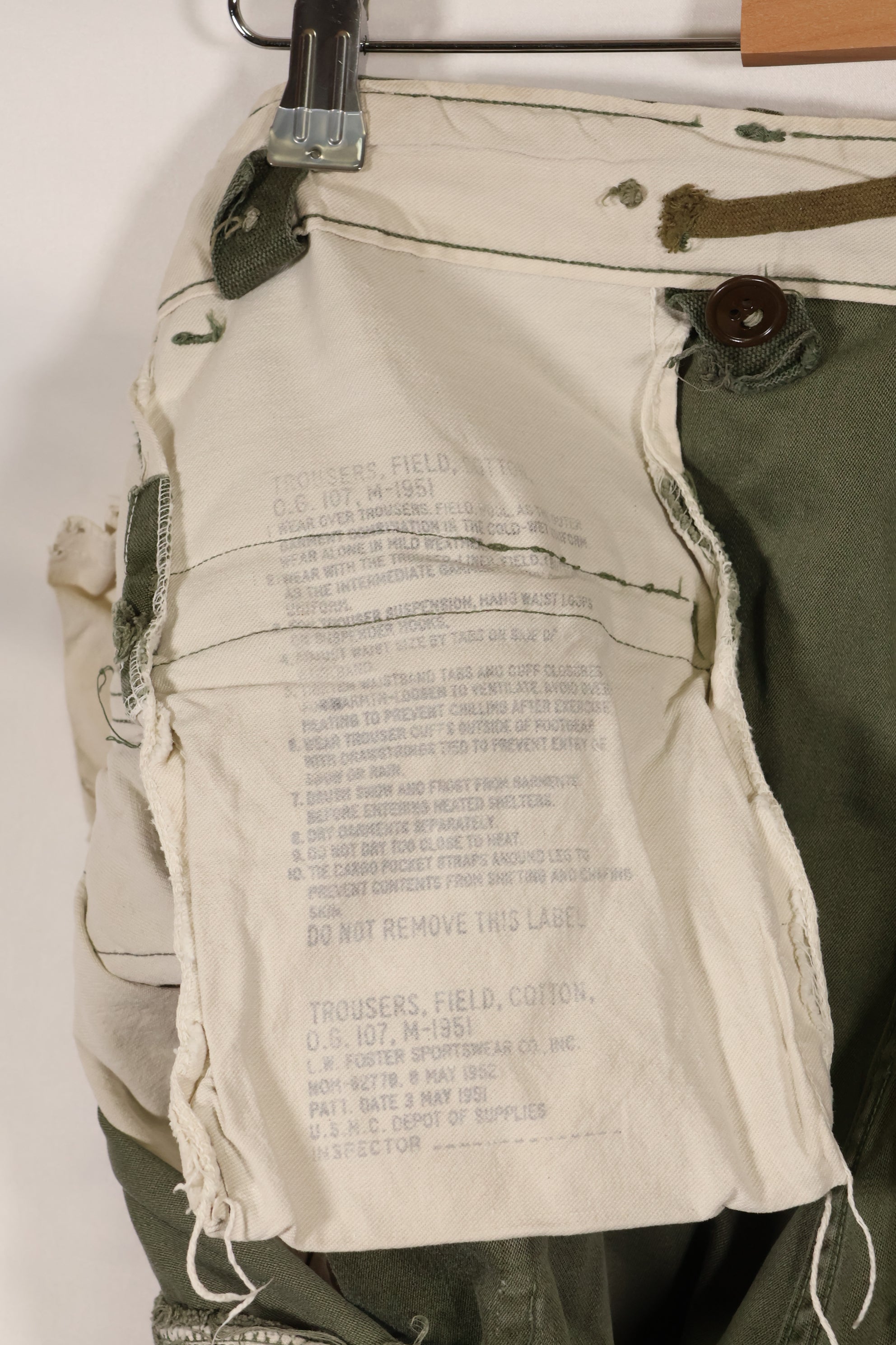 実物 1950年代 アメリカ軍 M51 コットン フィールドパンツ 中古品 M-R