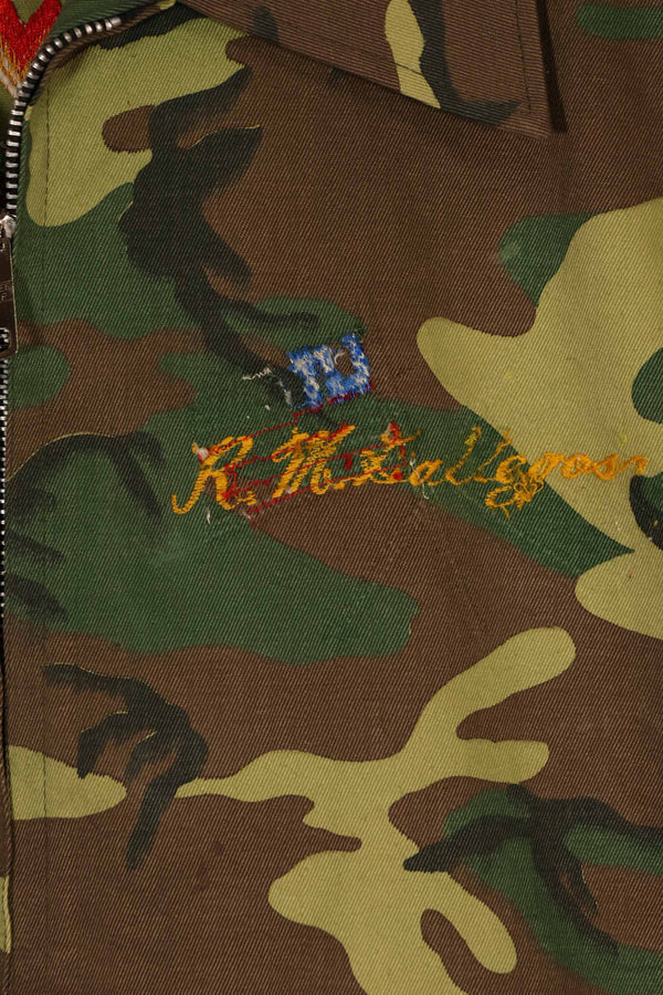 民間品 1980年代 沖縄製 TOGUCHI ジャケット ハンドミシン刺繍 迷彩ジャケット 中古品
