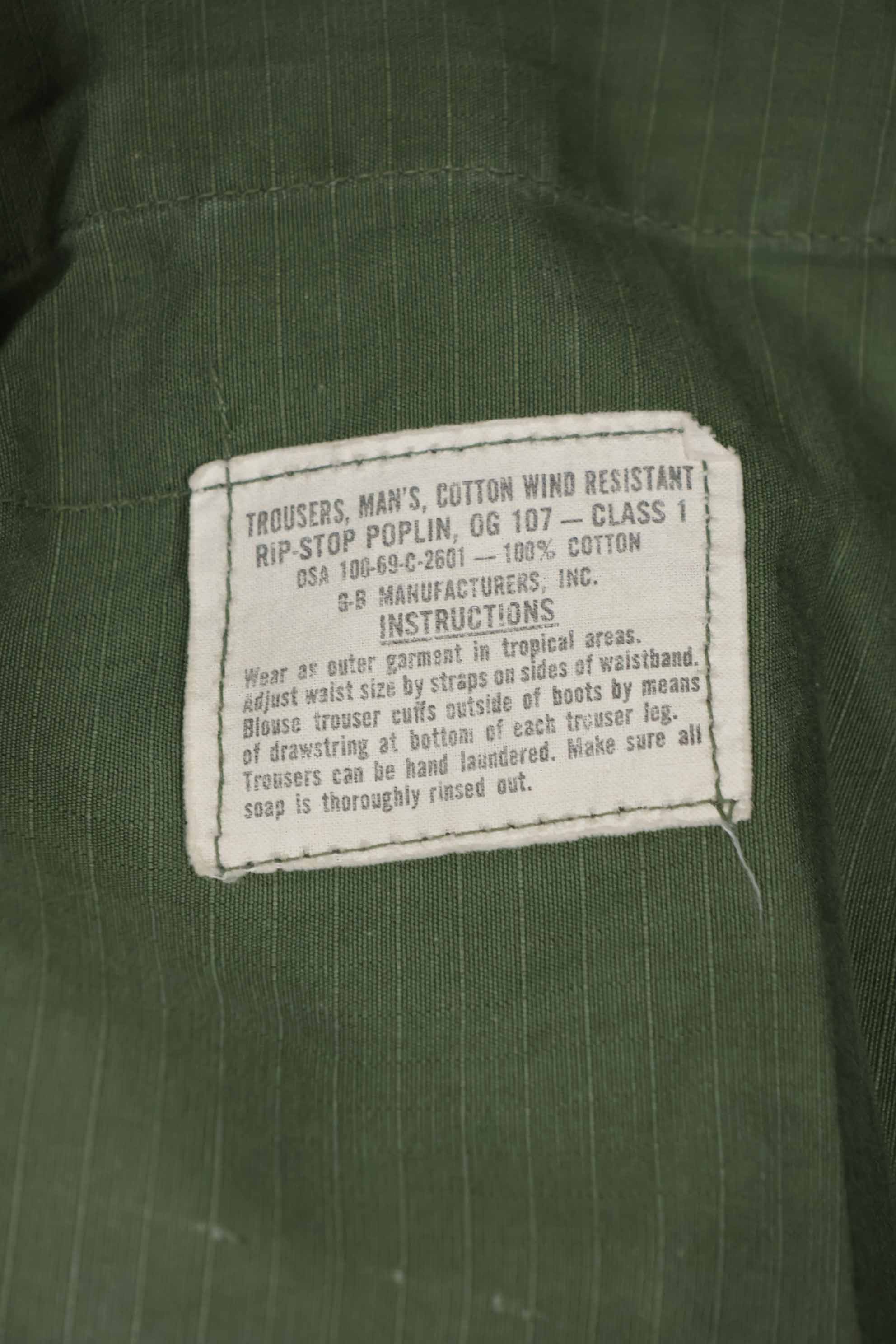 1969年製 4th Model ジャングルファティーグ パンツ X-L-R 中古品 B