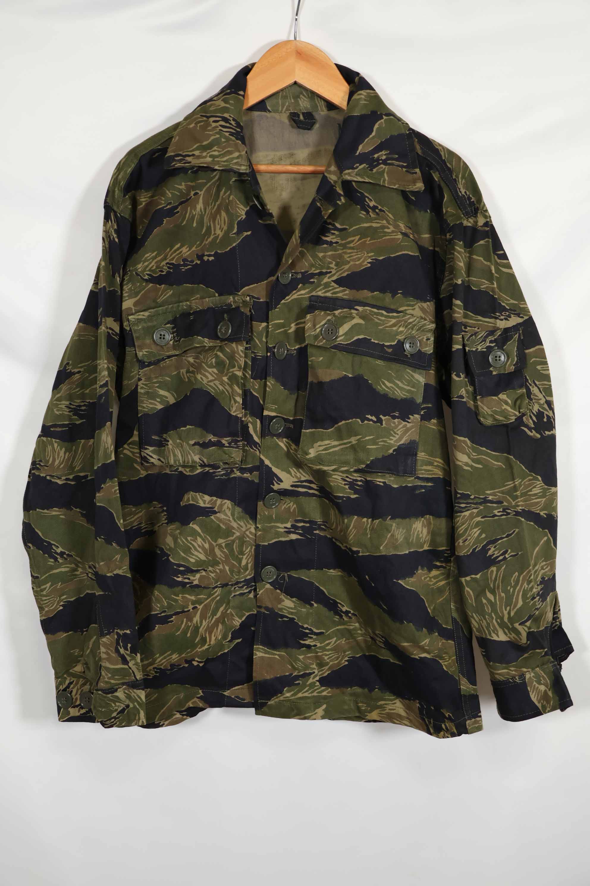 1960年代中頃 沖縄タイガーパターン タイガーストライプ USカットシャツ M 状態良い