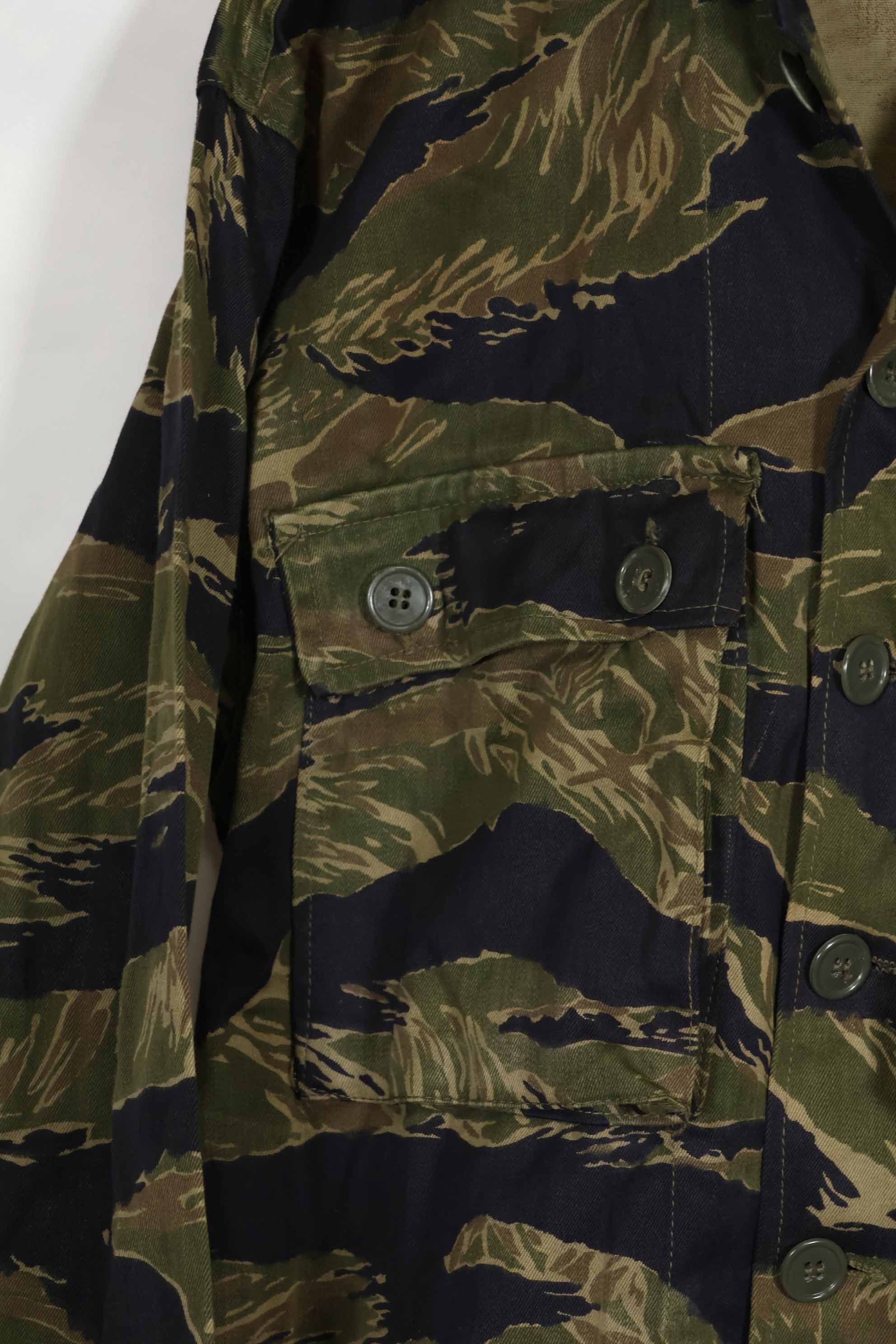 1960年代中頃 沖縄タイガーパターン タイガーストライプ USカットシャツ M 状態良い