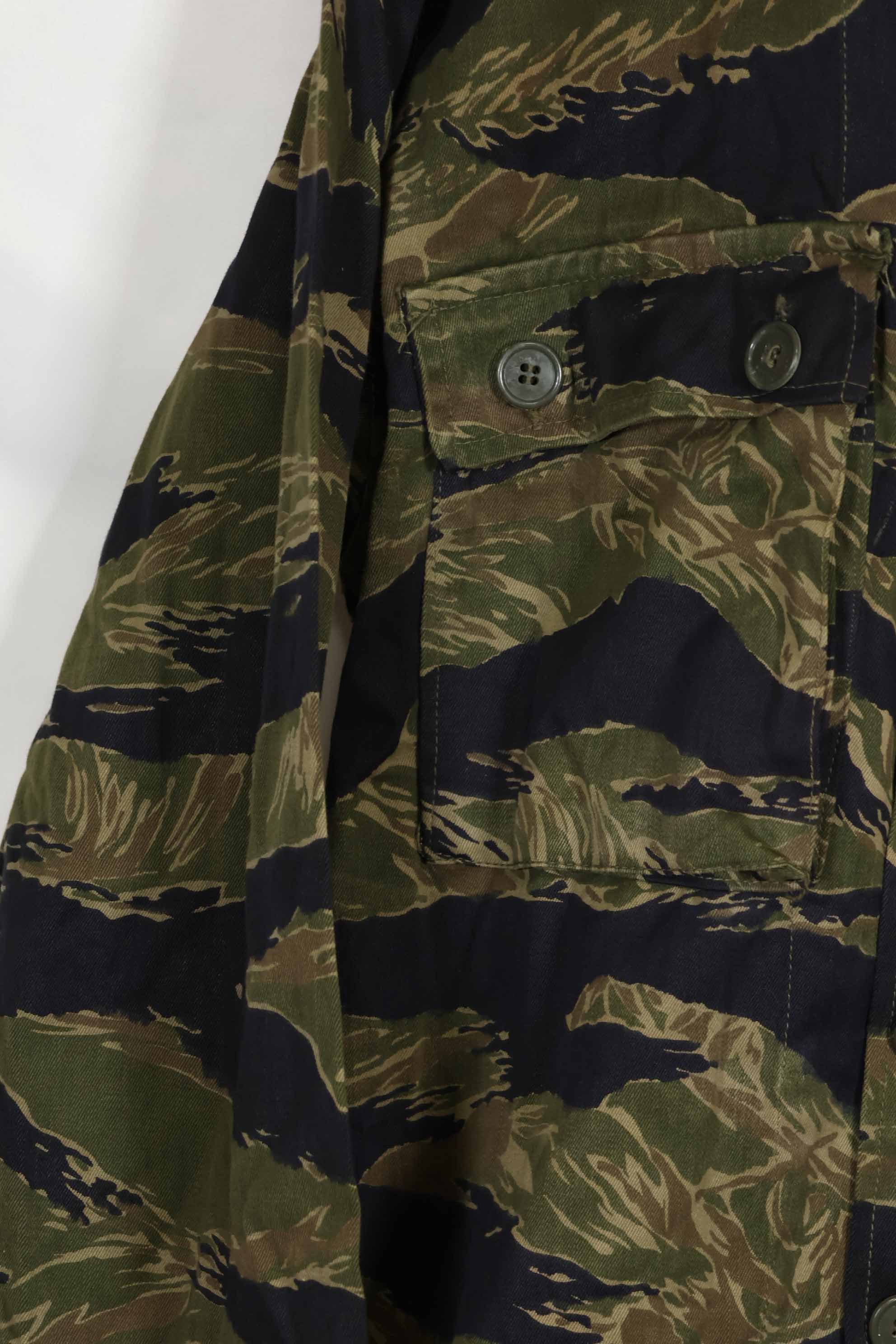 1960年代中頃 沖縄タイガーパターン タイガーストライプ USカットシャツ M 状態良い