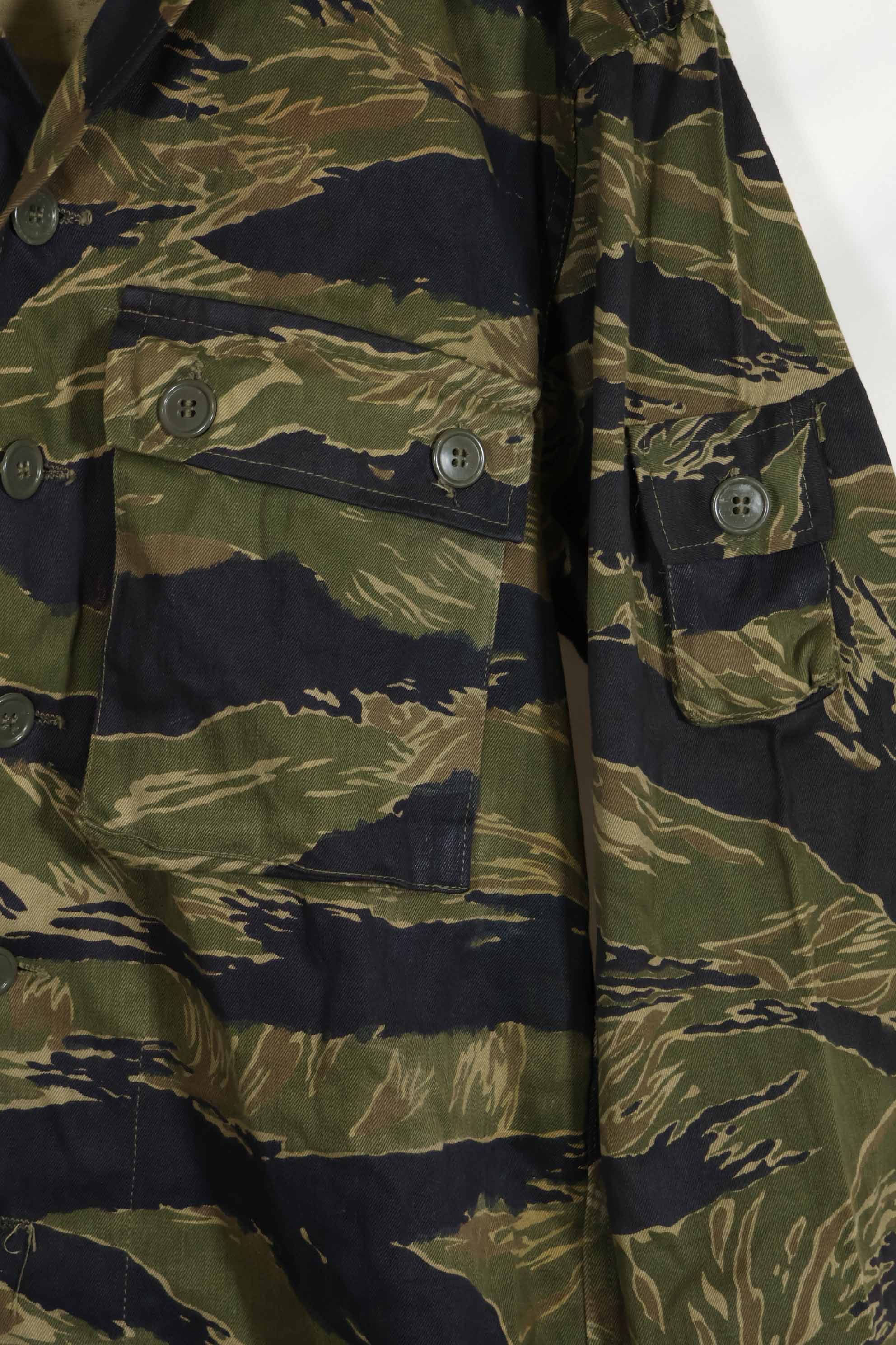 1960年代中頃 沖縄タイガーパターン タイガーストライプ USカットシャツ M 状態良い