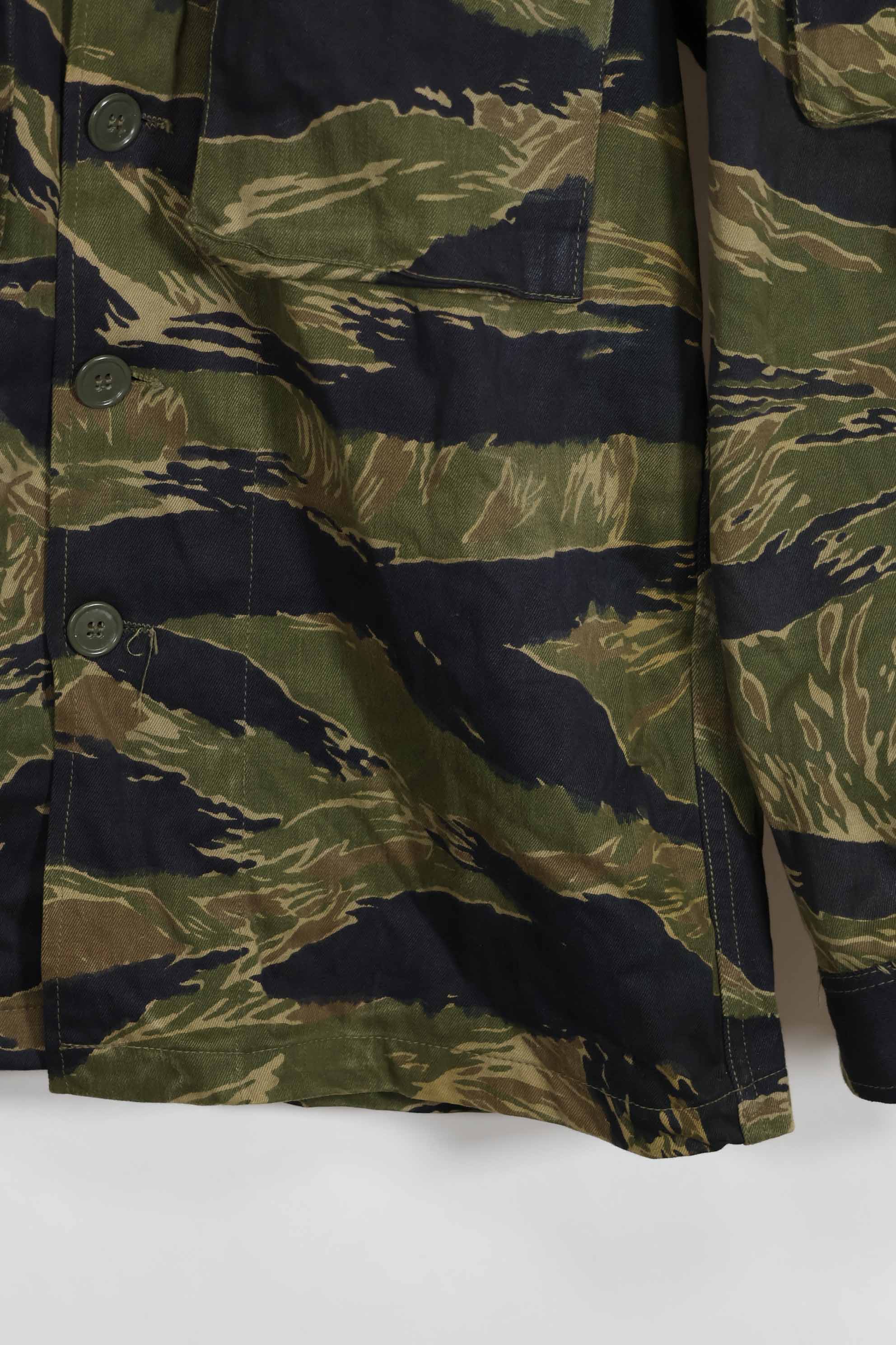 1960年代中頃 沖縄タイガーパターン タイガーストライプ USカットシャツ M 状態良い