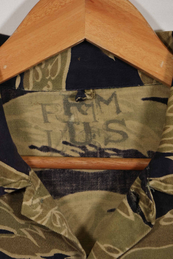 1960年代後半 ゴールドタイガーストライプ シャツ USカット US-M 中古品