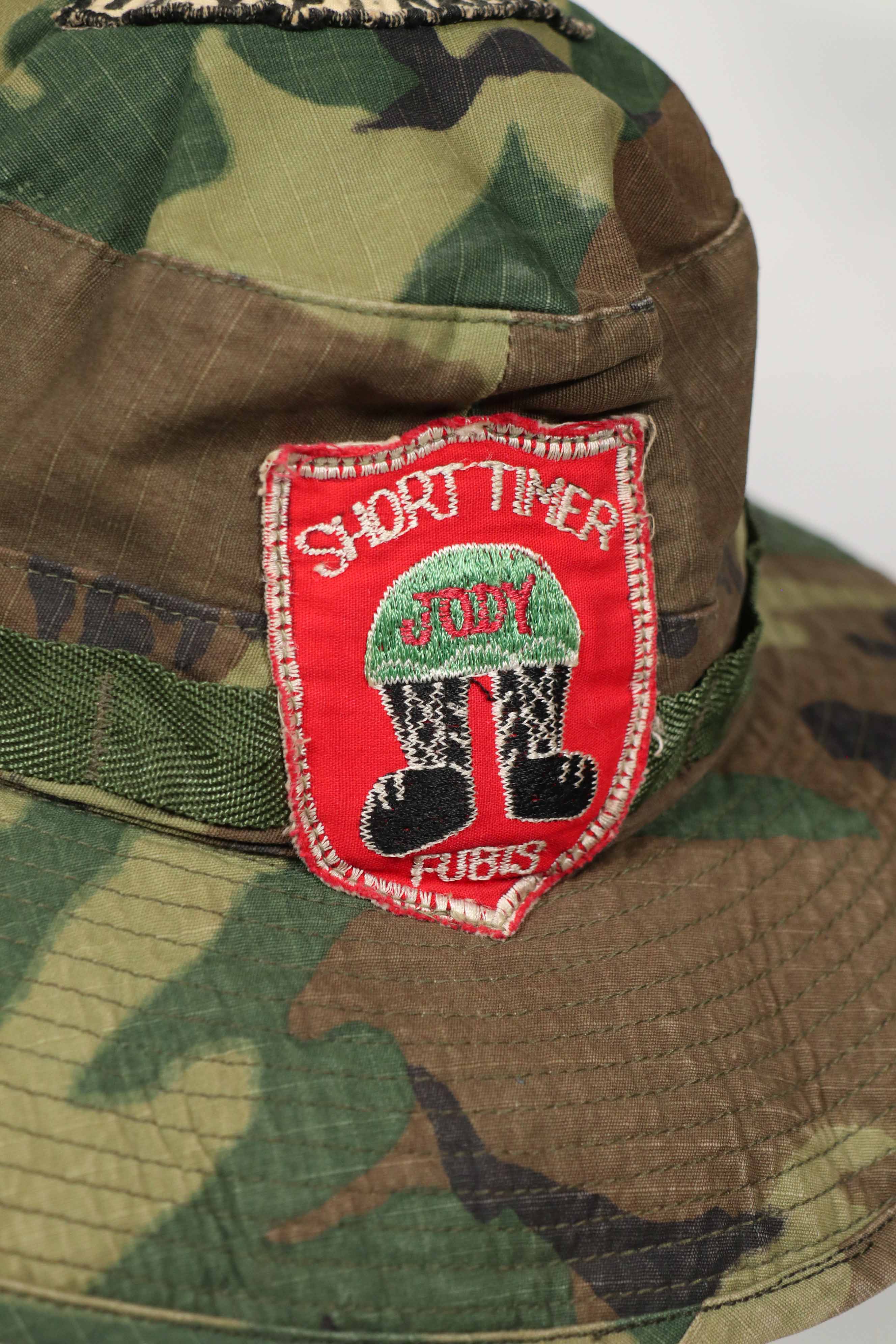 実物 ERDL 官給品ブーニーハット アメリカ軍 K-9 軍用犬 ローカルメイドパッチ&刺繍入り