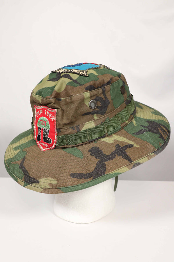実物 ERDL 官給品ブーニーハット アメリカ軍 K-9 軍用犬 ローカルメイドパッチ&刺繍入り