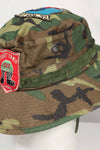 実物 ERDL 官給品ブーニーハット アメリカ軍 K-9 軍用犬 ローカルメイドパッチ&刺繍入り