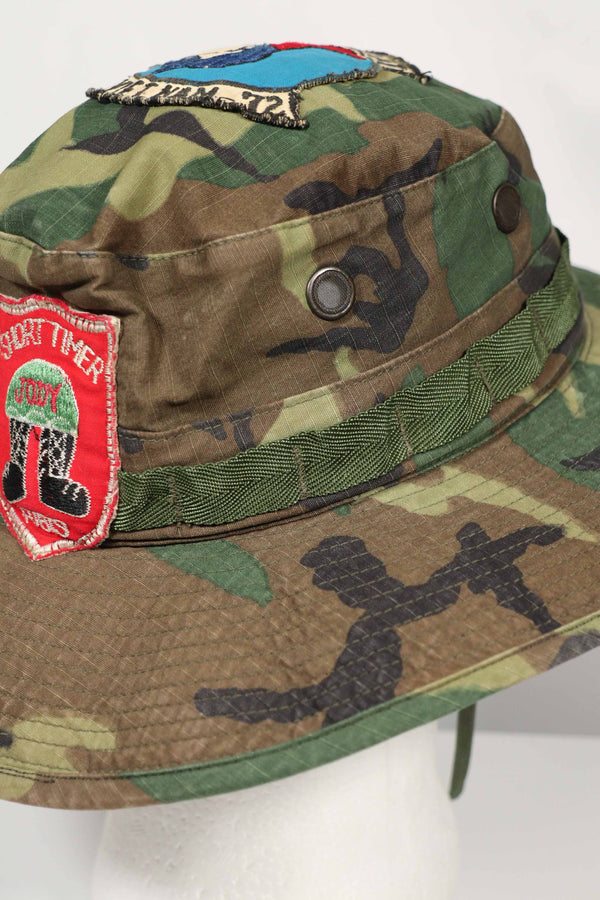 実物 ERDL 官給品ブーニーハット アメリカ軍 K-9 軍用犬 ローカルメイドパッチ&刺繍入り