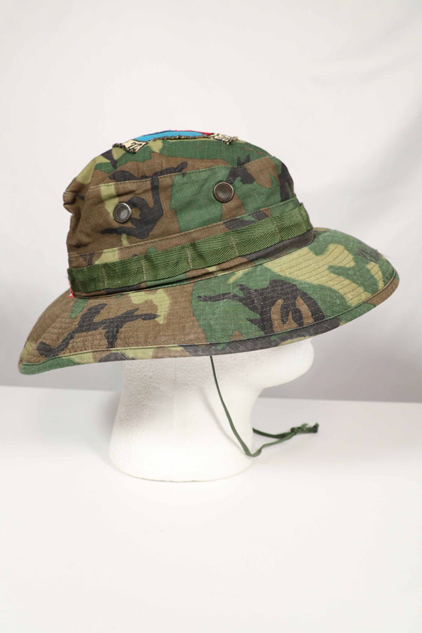 実物 ERDL 官給品ブーニーハット アメリカ軍 K-9 軍用犬 ローカルメイドパッチ&刺繍入り