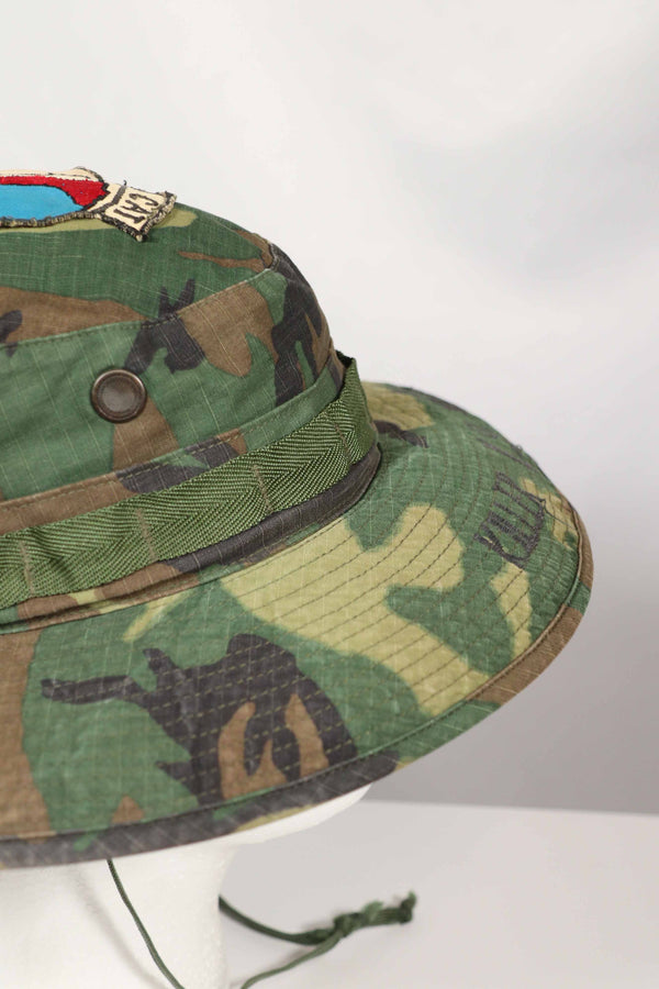 実物 ERDL 官給品ブーニーハット アメリカ軍 K-9 軍用犬 ローカルメイドパッチ&刺繍入り