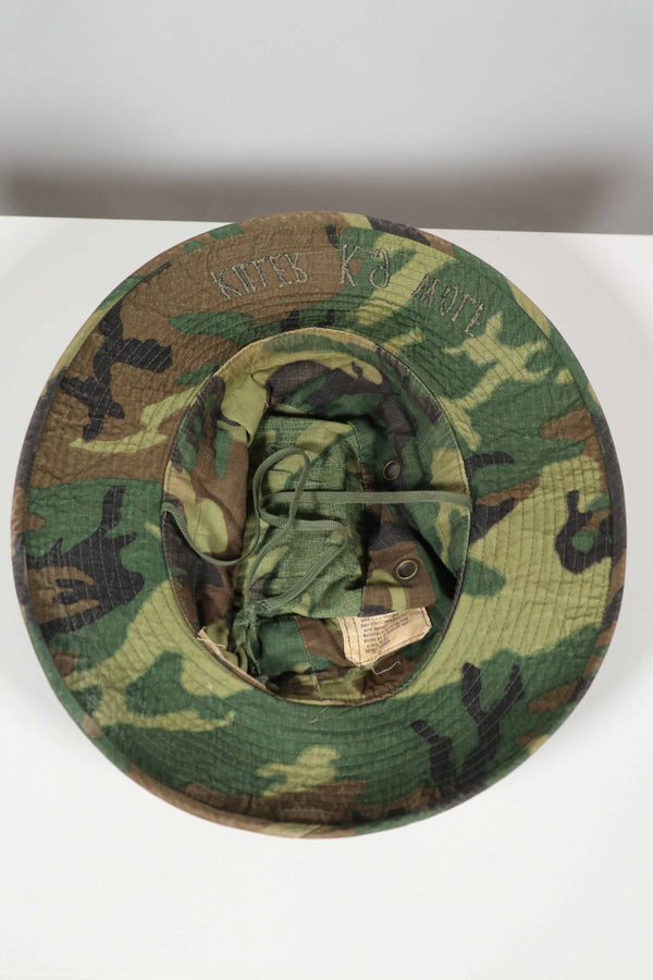 実物 ERDL 官給品ブーニーハット アメリカ軍 K-9 軍用犬 ローカルメイドパッチ&刺繍入り