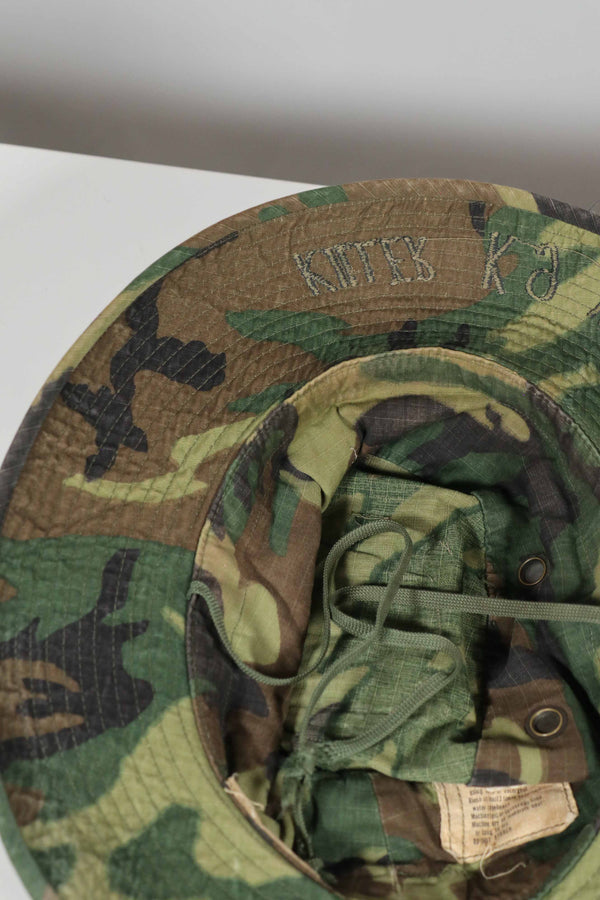 実物 ERDL 官給品ブーニーハット アメリカ軍 K-9 軍用犬 ローカルメイドパッチ&刺繍入り