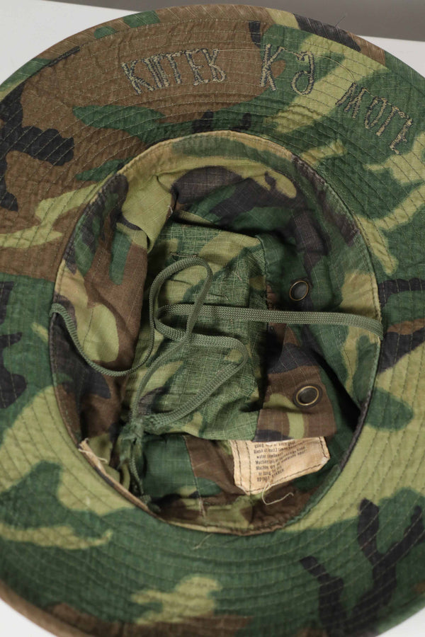 実物 ERDL 官給品ブーニーハット アメリカ軍 K-9 軍用犬 ローカルメイドパッチ&刺繍入り