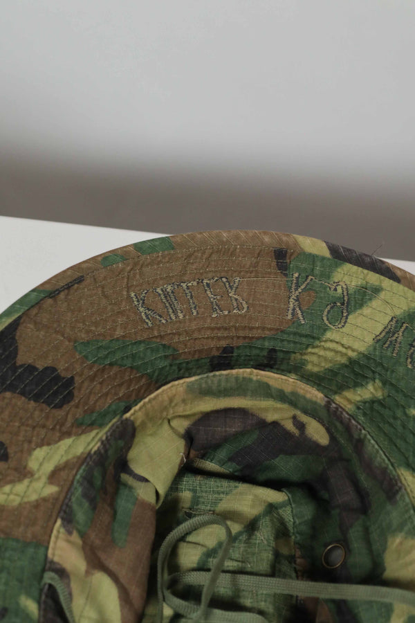 実物 ERDL 官給品ブーニーハット アメリカ軍 K-9 軍用犬 ローカルメイドパッチ&刺繍入り