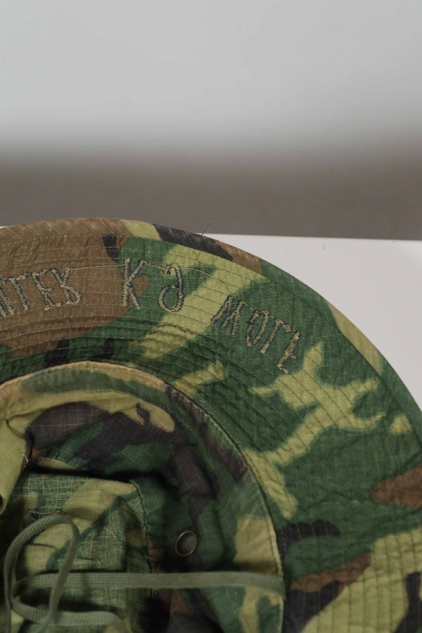 実物 ERDL 官給品ブーニーハット アメリカ軍 K-9 軍用犬 ローカルメイドパッチ&刺繍入り