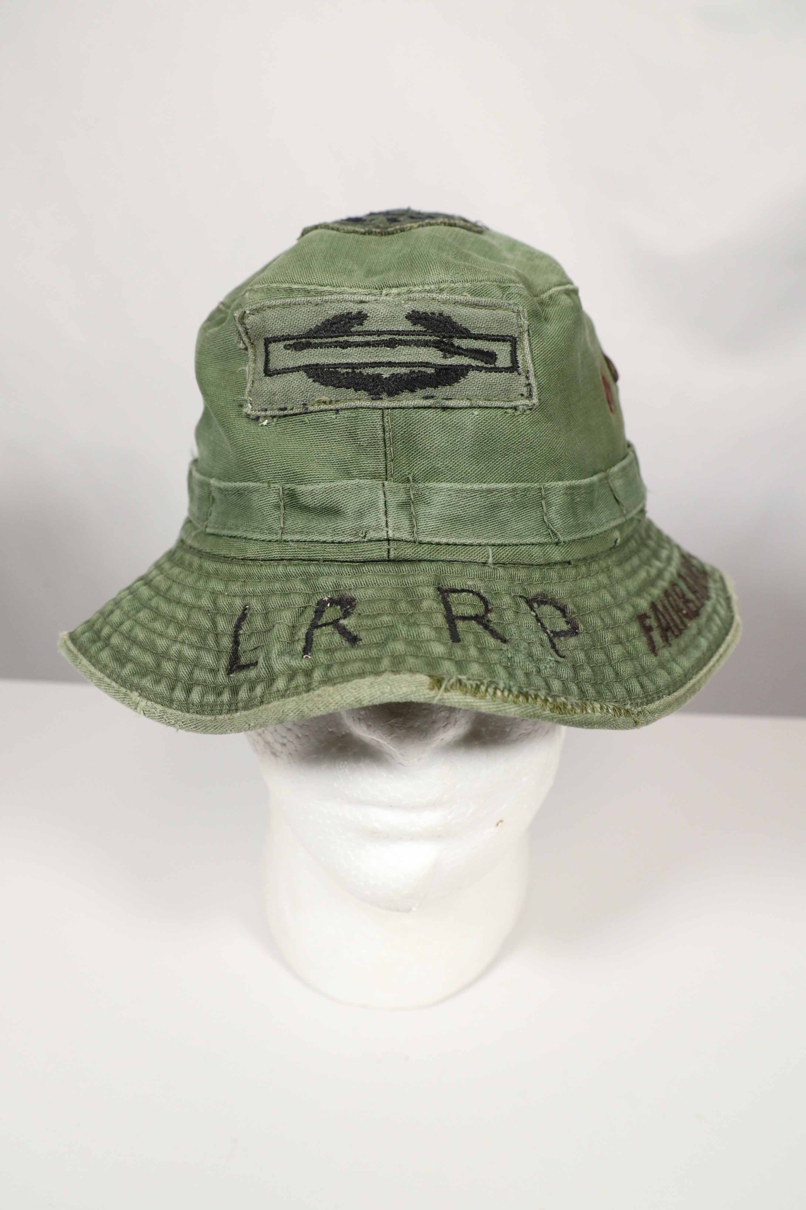 実物 ローカルメイド ODブーニー 9th Infantry Divition LRRP 直接刺繍&狙撃手パッチ付き ブーニーハット