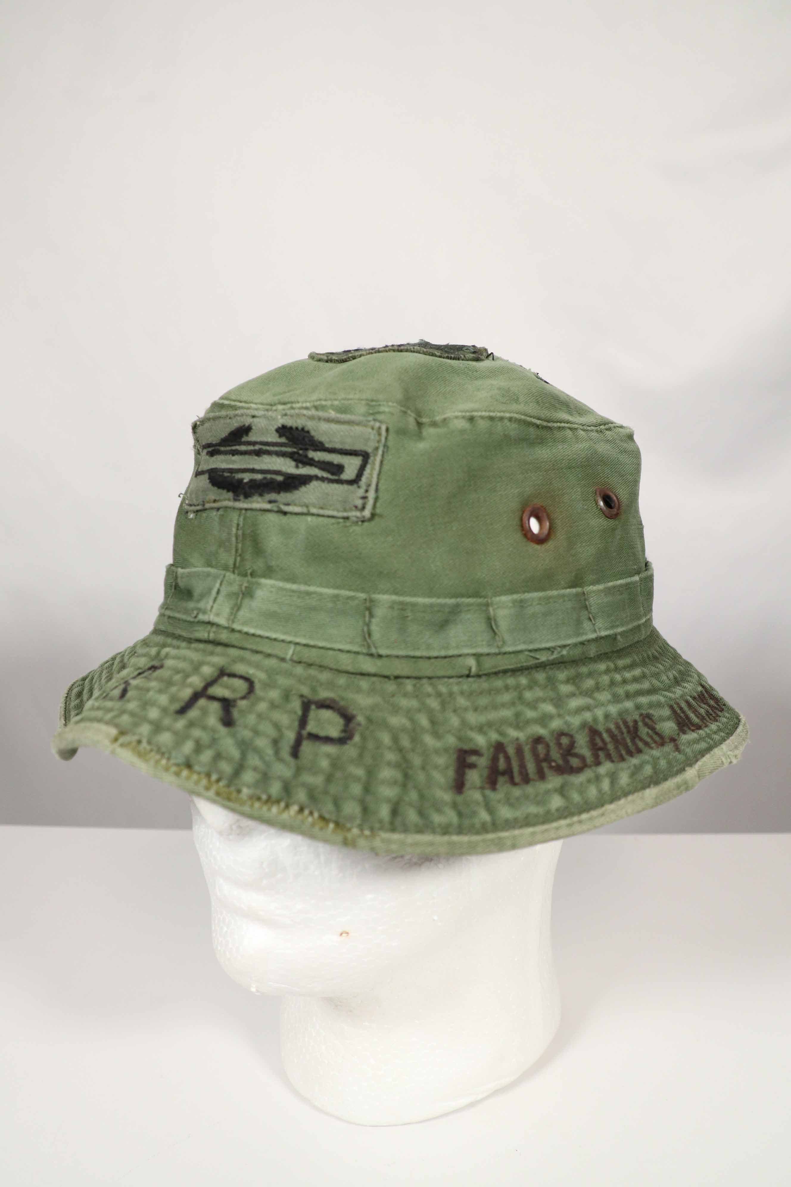 実物 ローカルメイド ODブーニー 9th Infantry Divition LRRP 直接刺繍&狙撃手パッチ付き ブーニーハット