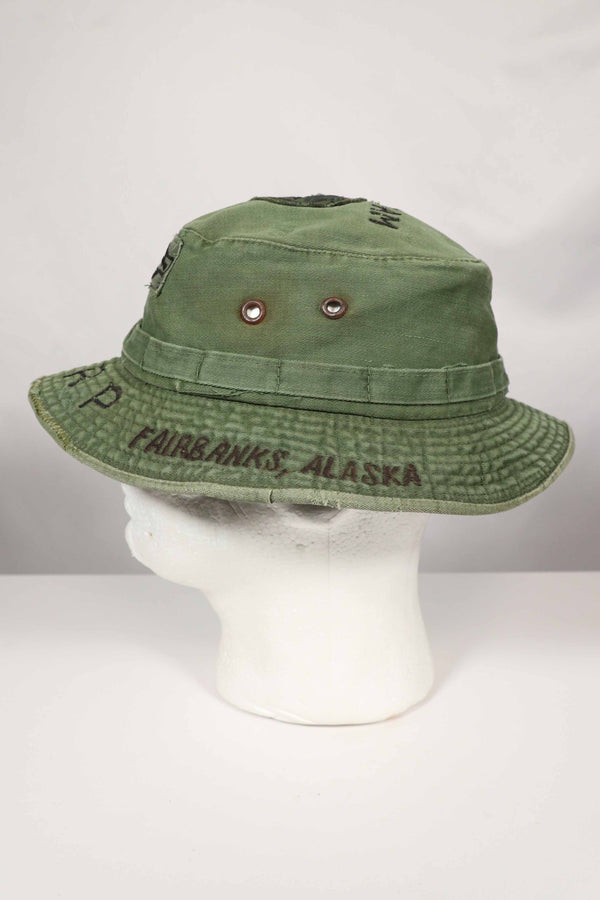 実物 ローカルメイド ODブーニー 9th Infantry Divition LRRP 直接刺繍&狙撃手パッチ付き ブーニーハット