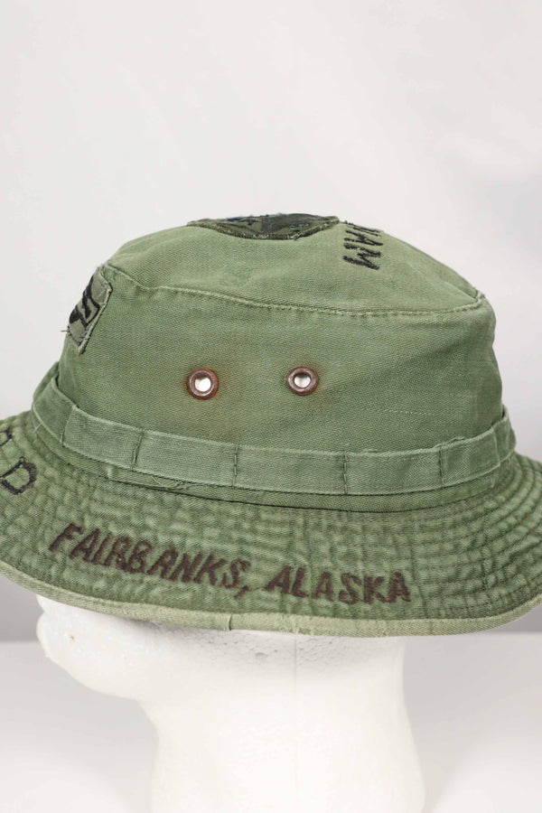 実物 ローカルメイド ODブーニー 9th Infantry Divition LRRP 直接刺繍&狙撃手パッチ付き ブーニーハット