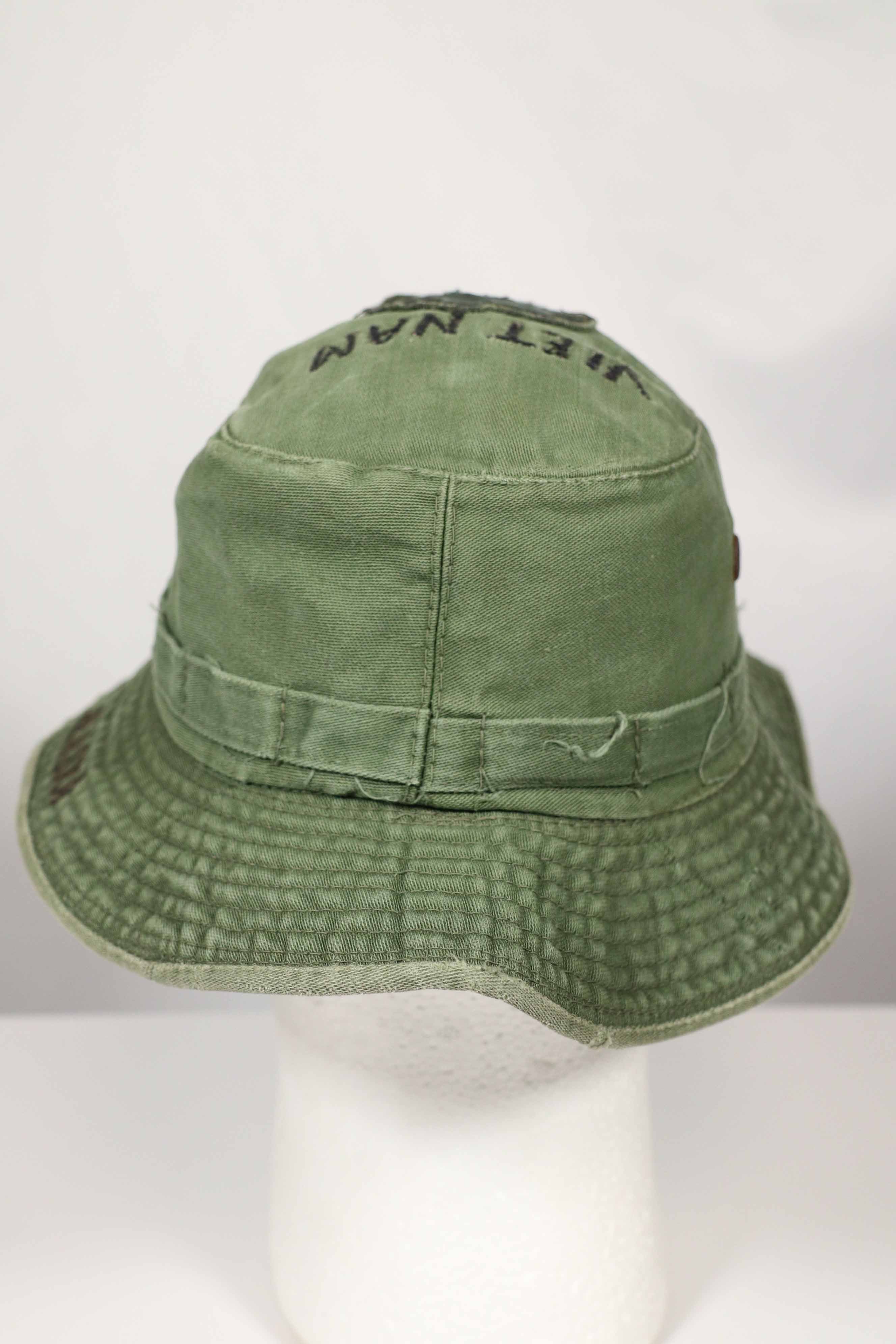 実物 ローカルメイド ODブーニー 9th Infantry Divition LRRP 直接刺繍&狙撃手パッチ付き ブーニーハット