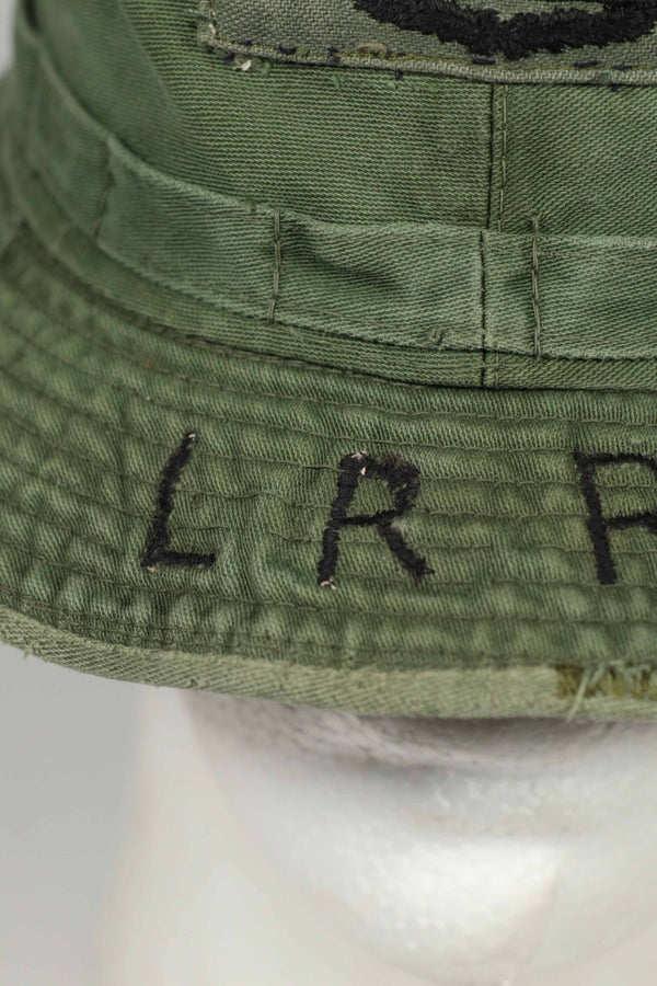 実物 ローカルメイド ODブーニー 9th Infantry Divition LRRP 直接刺繍&狙撃手パッチ付き ブーニーハット