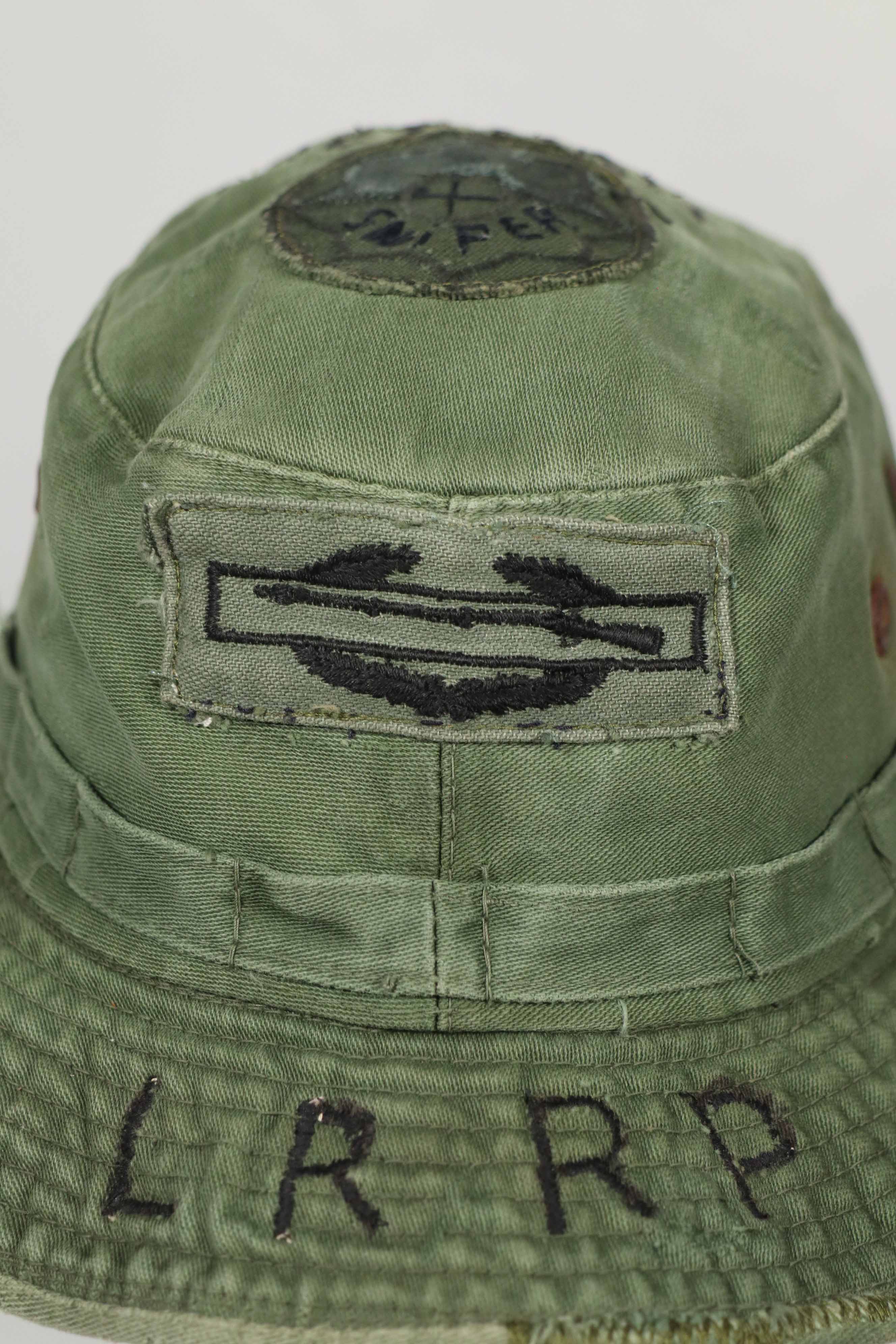 実物 ローカルメイド ODブーニー 9th Infantry Divition LRRP 直接刺繍&狙撃手パッチ付き ブーニーハット
