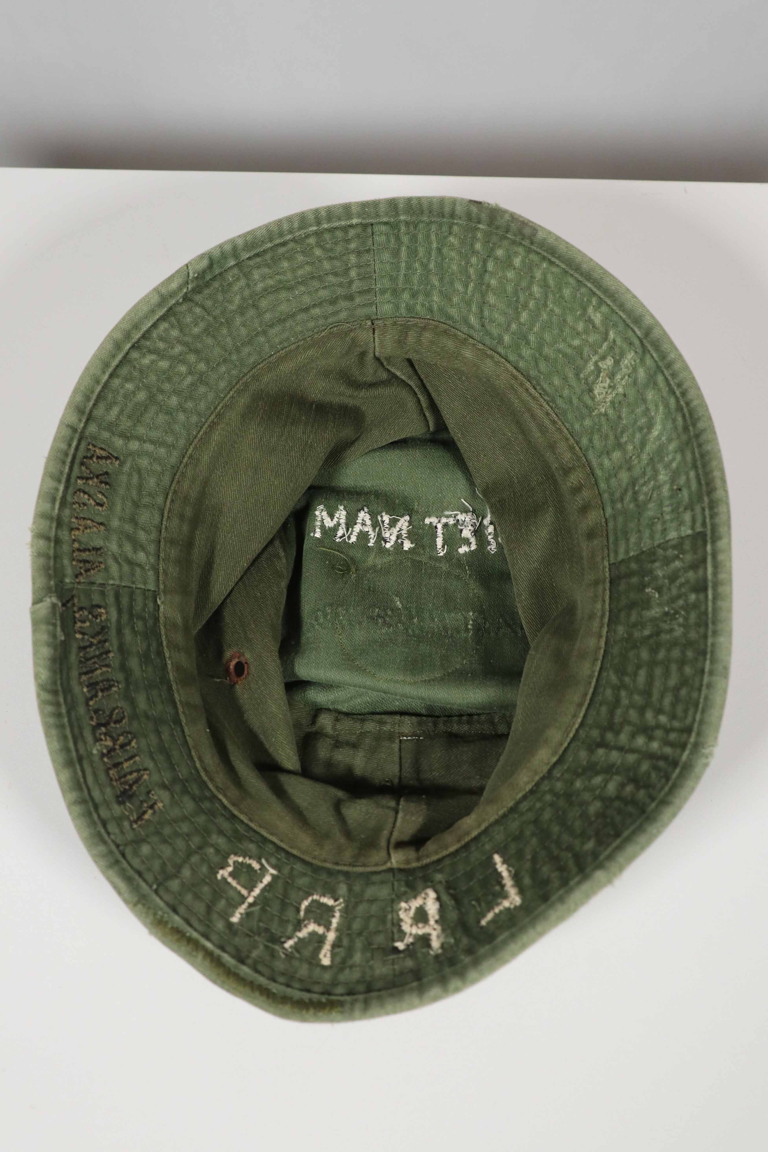 実物 ローカルメイド ODブーニー 9th Infantry Divition LRRP 直接刺繍&狙撃手パッチ付き ブーニーハット