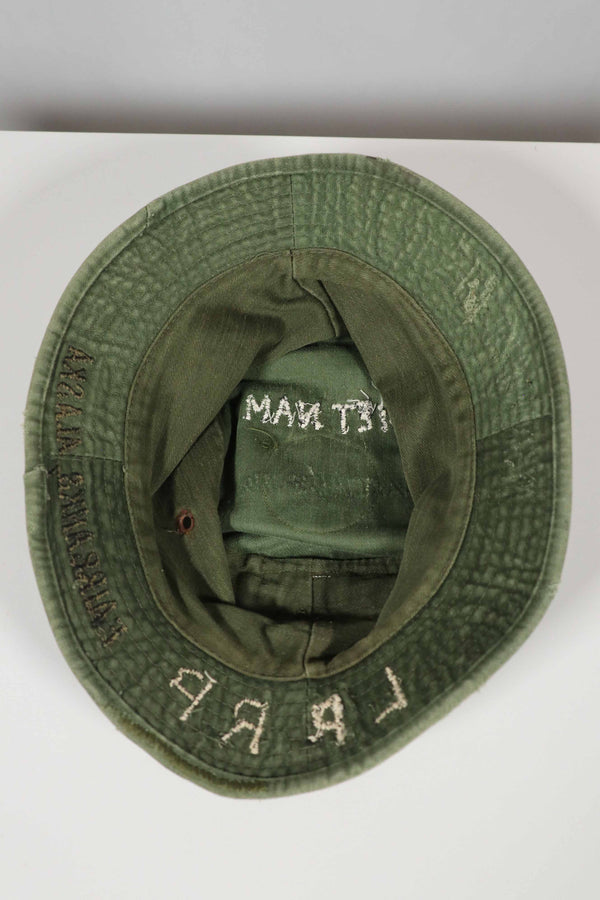 実物 ローカルメイド ODブーニー 9th Infantry Divition LRRP 直接刺繍&狙撃手パッチ付き ブーニーハット