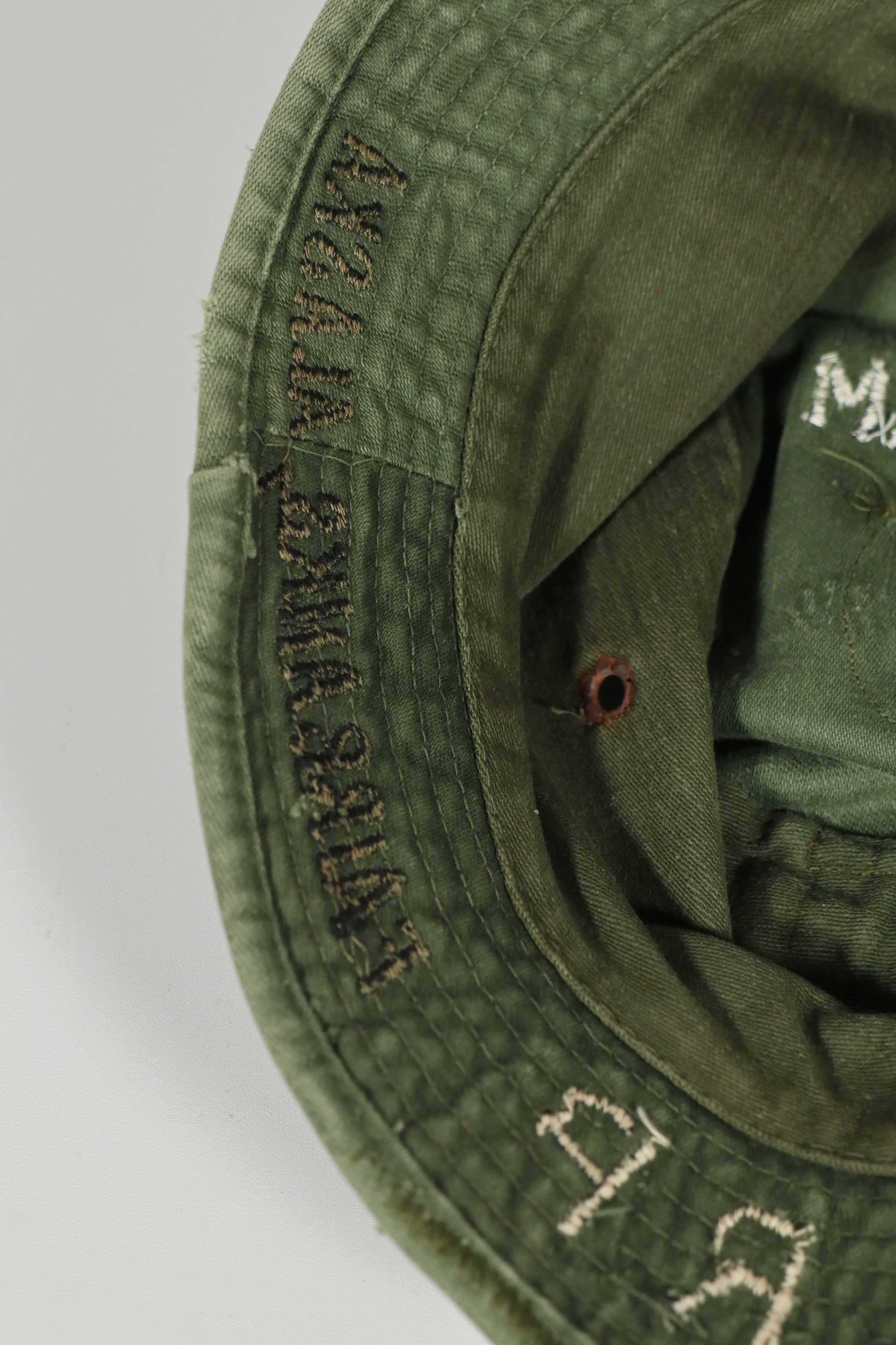 実物 ローカルメイド ODブーニー 9th Infantry Divition LRRP 直接刺繍&狙撃手パッチ付き ブーニーハット
