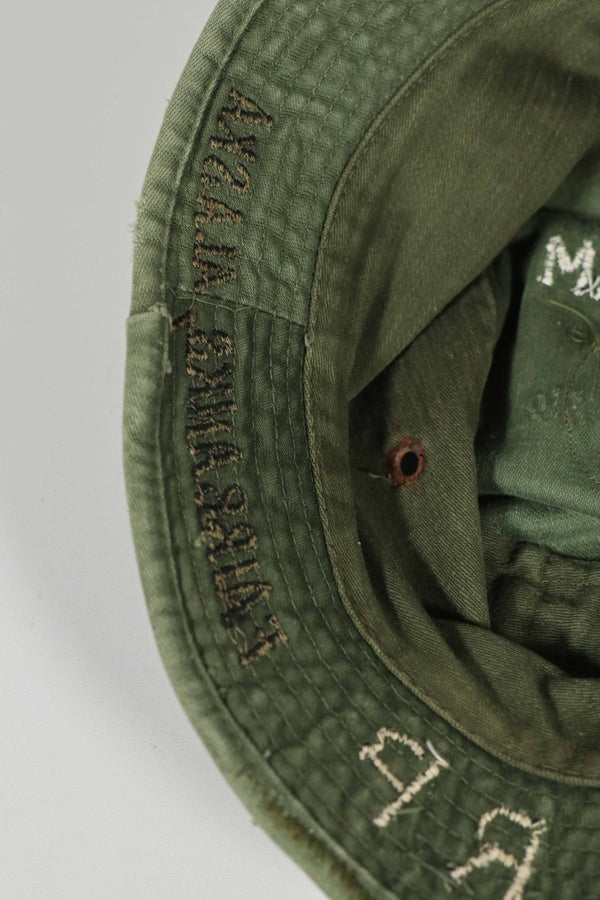 実物 ローカルメイド ODブーニー 9th Infantry Divition LRRP 直接刺繍&狙撃手パッチ付き ブーニーハット