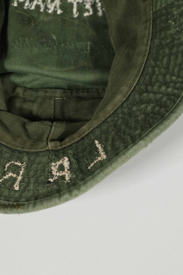 実物 ローカルメイド ODブーニー 9th Infantry Divition LRRP 直接刺繍&狙撃手パッチ付き ブーニーハット