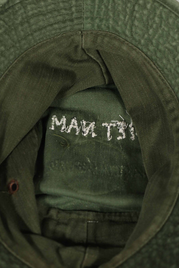 実物 ローカルメイド ODブーニー 9th Infantry Divition LRRP 直接刺繍&狙撃手パッチ付き ブーニーハット