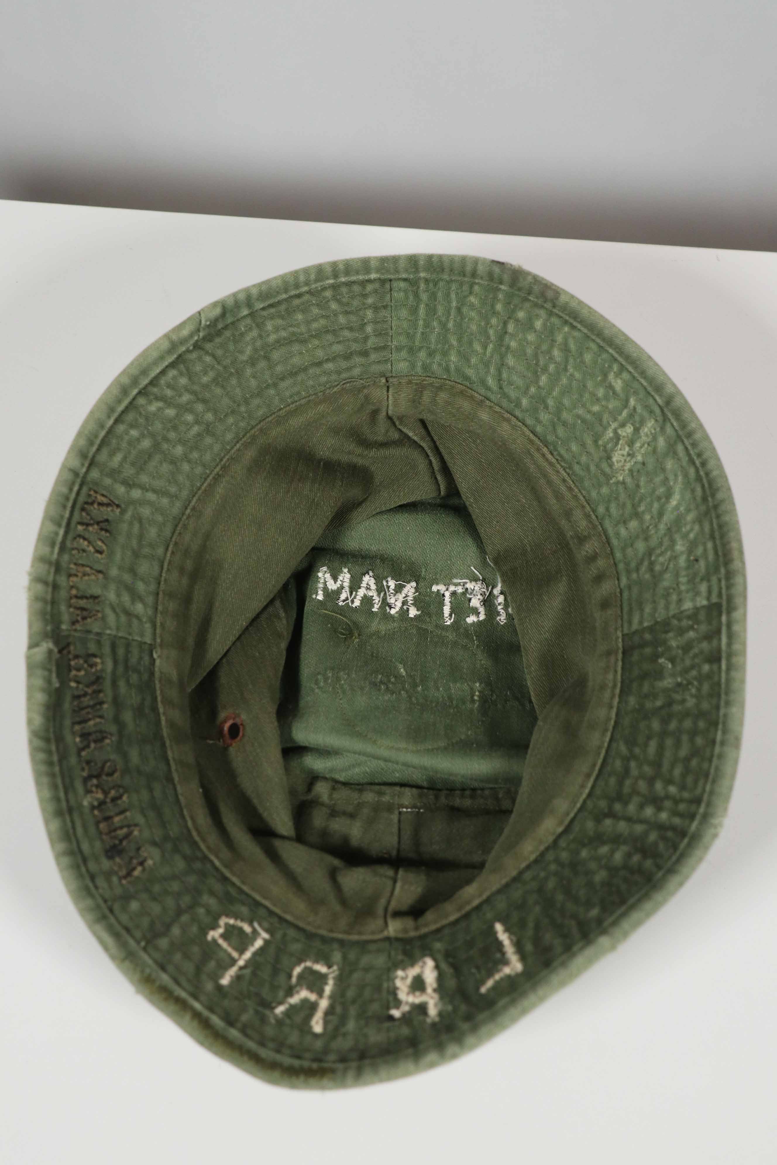 実物 ローカルメイド ODブーニー 9th Infantry Divition LRRP 直接刺繍&狙撃手パッチ付き ブーニーハット