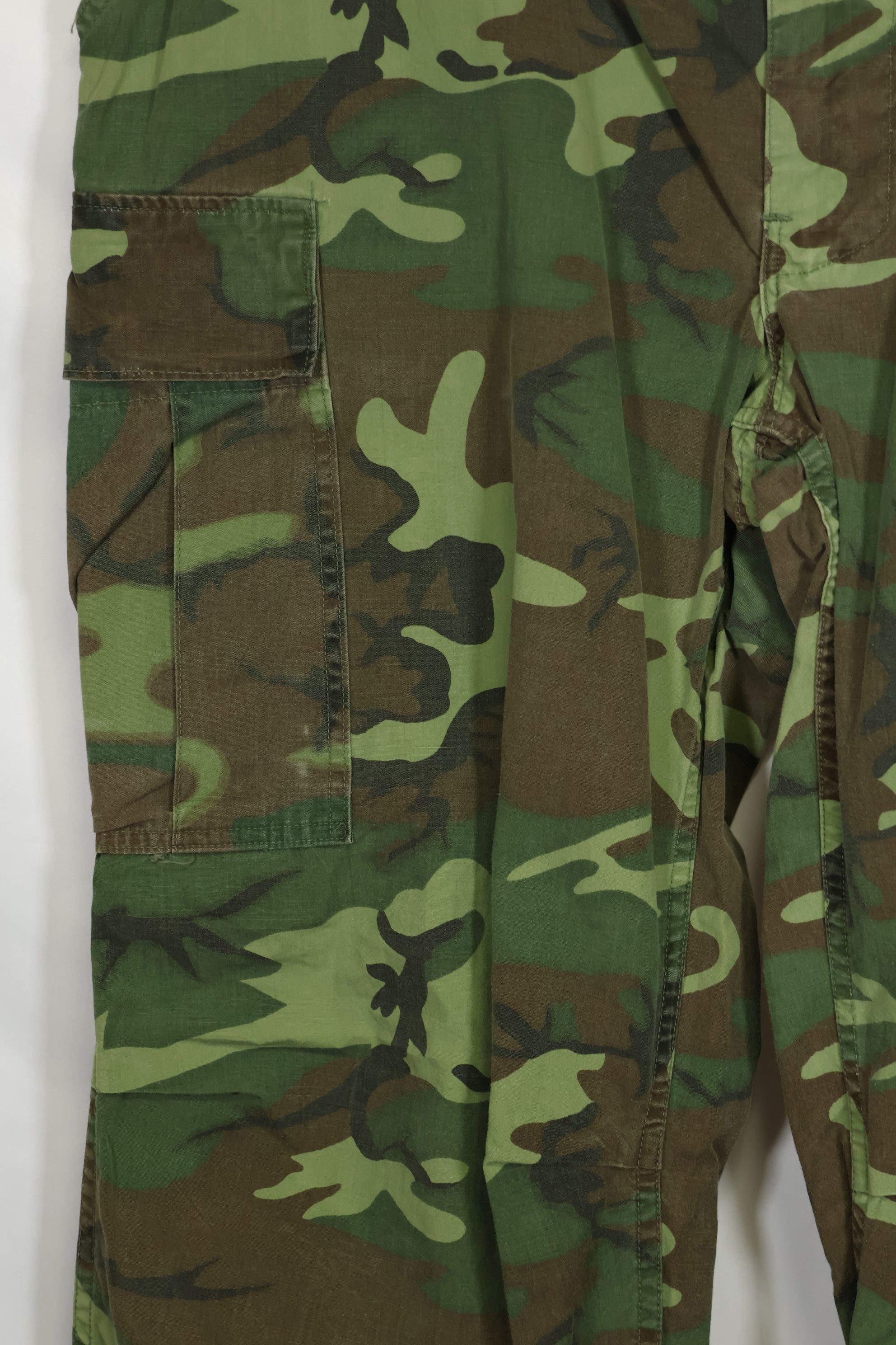 1967年 ポップリン製 初期プリント ERDL ジャングルファティーグパンツ L-L 大きめ 中古品