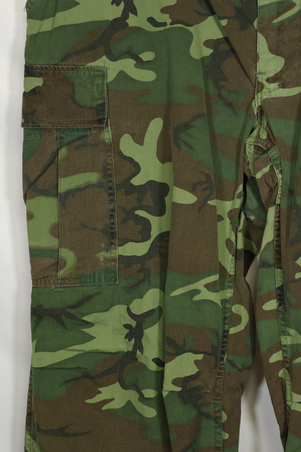 1967年 ポップリン製 初期プリント ERDL ジャングルファティーグパンツ L-L 大きめ 中古品