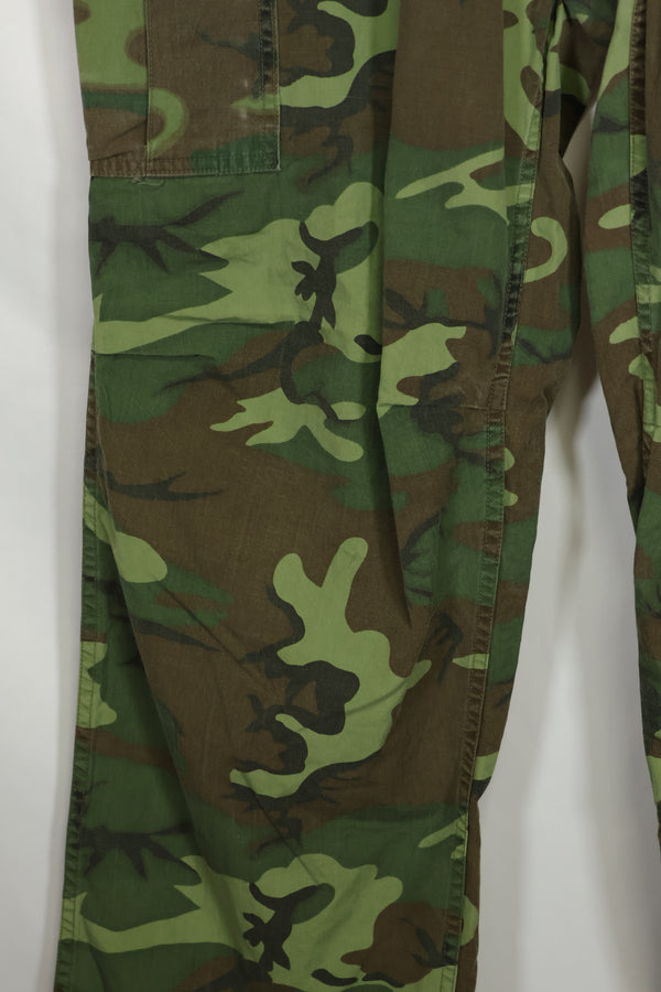 1967年 ポップリン製 初期プリント ERDL ジャングルファティーグパンツ L-L 大きめ 中古品
