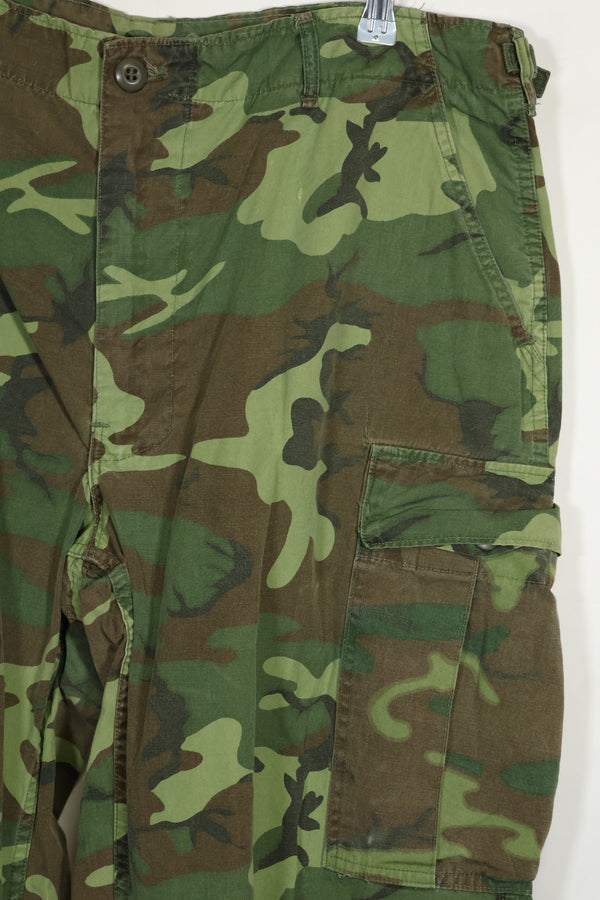 1967年 ポップリン製 初期プリント ERDL ジャングルファティーグパンツ L-L 大きめ 中古品