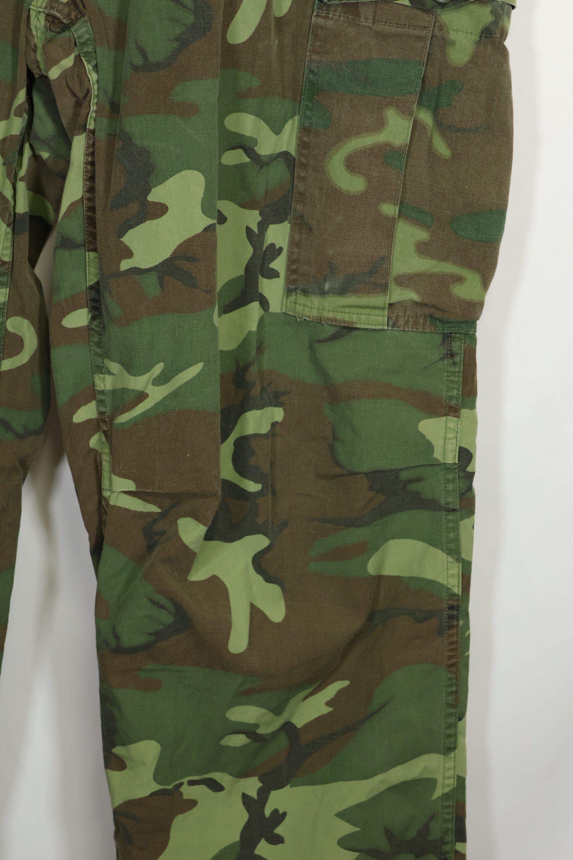 1967年 ポップリン製 初期プリント ERDL ジャングルファティーグパンツ L-L 大きめ 中古品