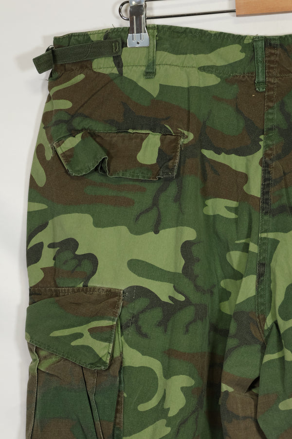 1967年 ポップリン製 初期プリント ERDL ジャングルファティーグパンツ L-L 大きめ 中古品