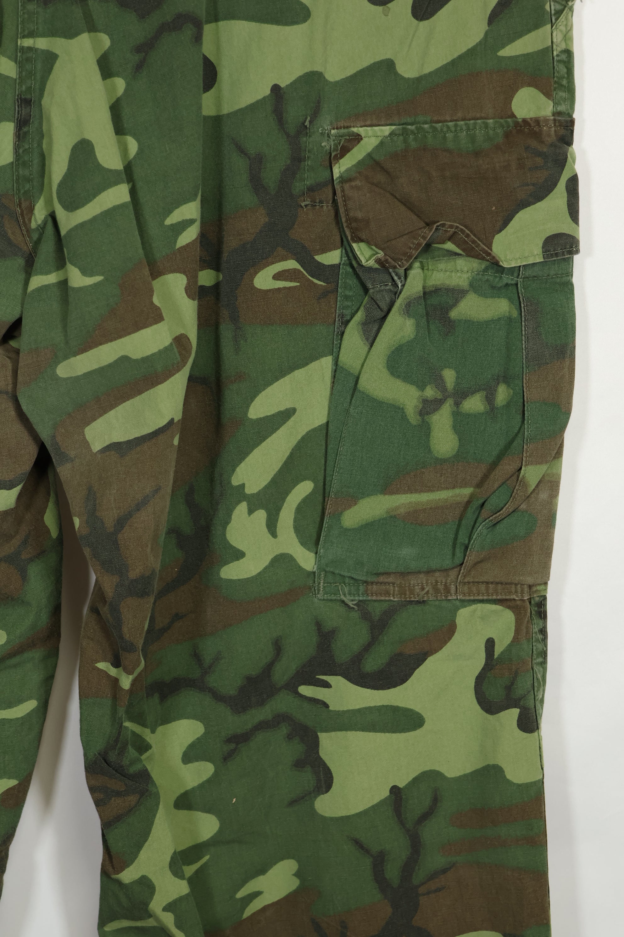 1967年 ポップリン製 初期プリント ERDL ジャングルファティーグパンツ L-L 大きめ 中古品