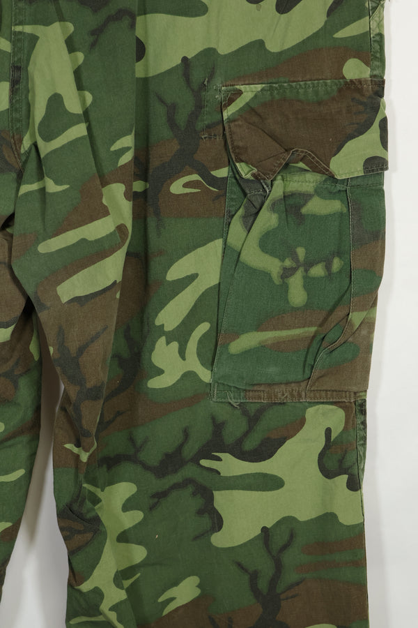 1967年 ポップリン製 初期プリント ERDL ジャングルファティーグパンツ L-L 大きめ 中古品