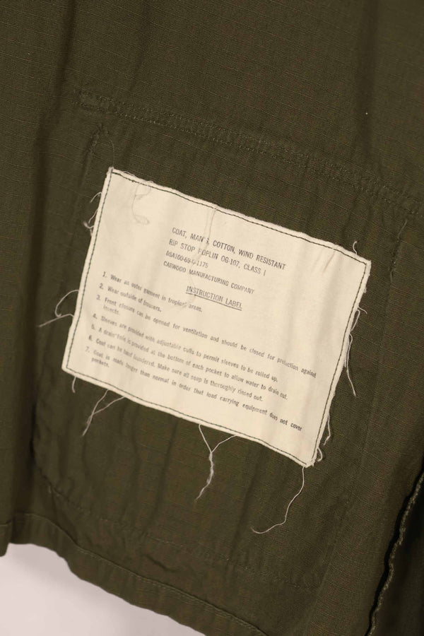 実物 1969年製 デッドストック 4th Model ジャングルファティーグ ジャケット L-S