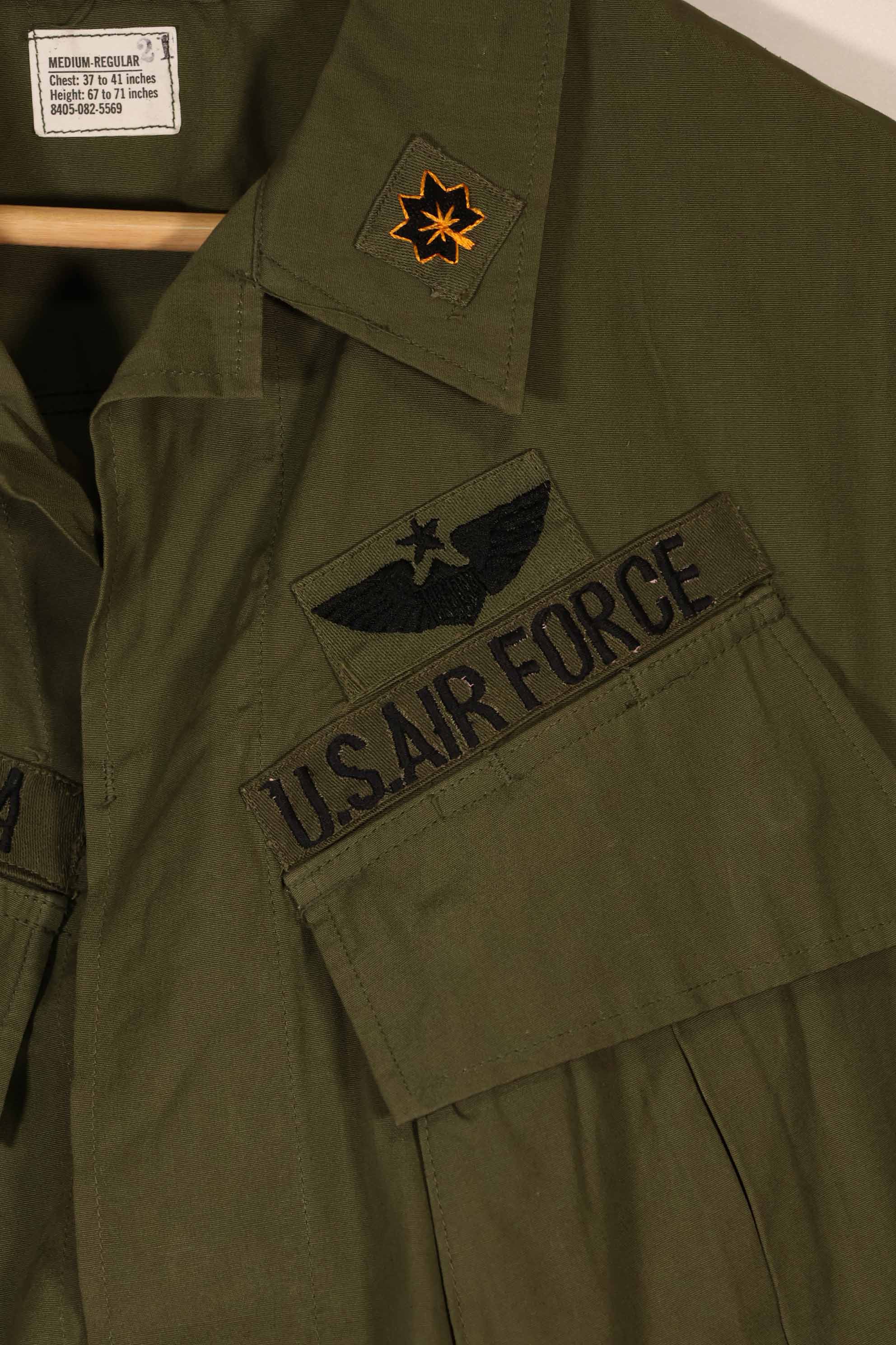 実物 1966年〜1967年製 3rd Model ジャングルファティーグ ジャケット M-R USAF徽章付