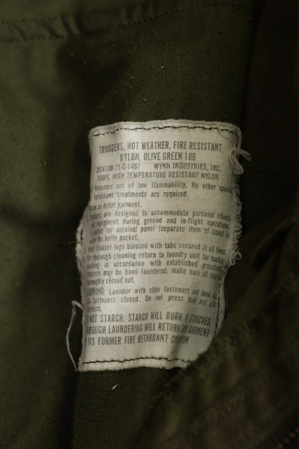 1971年製 ヘリコプターパイロット 難燃性素材 パンツ NOMEX S-R 中古品